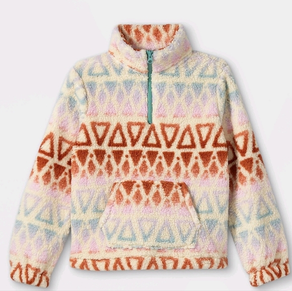 Cat & Jack Other - Sherpa 3/4 Zip up Girls Sherpa Sweater